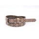 3/4 (18mm) Women's Fashion Leather Belts Skinny Perforated Floral Hollow Out One Piece Cowhide Full Grain