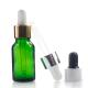 Personal Care Green 15ml Glass Dropper Bottles Aluminum Screw Cap