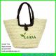 LUDA summer purses cornhusk straw tote bag with black handles