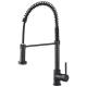 2024 Lizhen Commercial Kitchen Faucet Sturdy Brass Spring Pull-Down Tap in Matte Black