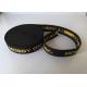 3.5 Cm Yellow On Black  Elastic Webbing Straps / Custom Jacquard Webbing
