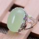 Retro Design Women Thai 925 Sterling Silver Natural Chalcedony Ring (XH036181W)