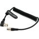 Black Magic BNC Male RG179 Coiled Cable for BMCC Video Camera Straight To Right Angle Alvin'S Cables