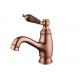 0.05mpa - 0.9mpa Chrome Bathroom Basin Tap Faucets , Rose Gold Color Finished