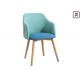 Contrast Color Fabric Seater Wood Restaurant Chairs Velvet Aden Arm Ash Wood Chair