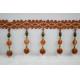 Golden trimmings lace fringes/elegant eco-friendly beaded trim for curtain decoration