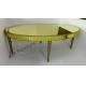 Oval Glass Top Tables For Kitchen , Deluxe Glass Dining Table With Wooden Legs