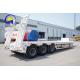 80T Load Capacity 3 Axles Lowbed Truck Semi Trailer with Ramps and 2 Spare Tire Carriers
