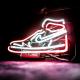 14  x 8.5   Neon Jordan Sneaker Signage Shoe Glass Acrlic  Neon Sign