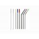 Multicolored Silicone Reusable Drinking Straws / 6mm 8mm Soft Silicone Tips