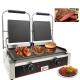 Commercial Kitchen Non-stick Electric Cast Iron Panini Contact Grill with 3600W Power