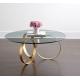 Hot selling Round Center Table Stainless Steel Base glass Top Coffee Tape Side Table