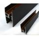 Square / Round Wood Finish Aluminium Profiles Black Color For Building Material