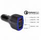 7A 3 USB CAR CHARGER  QC3.0 TYPE-C+ USB Universal Compatible USB CAR CHARGER for all electronics cheap price