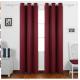 Burgundy Printed Custom Kitchen Curtains Reducing The Sun Shine Effectively