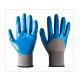 Grey Polyester Liner With Half Coating Health And Safety Nitrile Labor Gloves