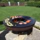 Corten Steel KD Outdoor BBQ  Fire Pit Round Pre Rusted
