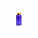 6.76oz/200ml Blue PET Plastic Universal Packaging Bottle, Health Medicine Pill And Capsule Bottle With Screw Cap