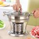 Hotel Stainless Steel Cooking Pot With Alcohol Stove And Lid