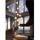 Indoor Showroom Hotel Modern Crystal Pendant Light Height 300cm
