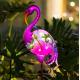 Metal 37.5'' 8LEDs Pink Flamingo Solar Garden Stake