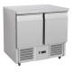 R134a Refrigerated Saladette Counter AISI304 Stainless Steel 2 Door Saladette Fridge