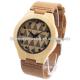 High Quality Women's Design Brand Luxury Wooden Wood Bamboo Watches With Real Leather Quartz Watch Wristwatch