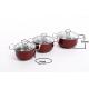 Colorful Kitchen Cookware Sets With Glass Lid Food Grade 201# Stainless Steel