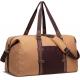 Extra Large 55L Brown Waterproof Canvas Custom Travel Bag for Women Mens