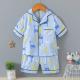 Full Flower Comfy Short Sleeve Button Pyjamas Sets Cardigan For Kids