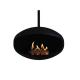 Indoor Black Real Flame Roof Mounted Hanging Cocoon Ethanol Fireplace