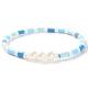 6mm Shell Pearl And Bead Bracelet Bohemian Style 18.5cm strechy adjustable size