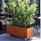 Removable Corten Steel Rectangular Trough Planters Box On Casters