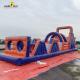 PVC Outdoor Inflatable Obstacle Course Bounce House Non Toxic Red Blue Color