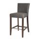 American styleSolid wood frame Grey linen fabric upholstery wooden barstool/counter stool