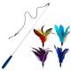 Retractable Cat Toy , Cat Feather Wand Toy With 1 Pole 7 Attachments Worm Birds Feathers