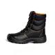 Black Leather Cut Steel Toe Protection Anti Slip Function Action Safety Shoes Shock Proof