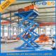 Anti Skid Checkered Plate Stainless Steel Scissor Lift , Fixed Cargo Stationary