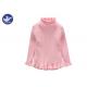 Ribs Knitting Cute Little Girl Sweaters Turtle Layer Ruffle Edges Winter Base Layer