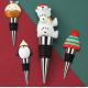 Custom Metal Wine Stoppers Silicone Rubber Christmas Wine Bottle Stopper