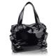 PU Leather Black Leisure Handbags with rust prevention treatment lining