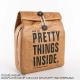 Brown Durable Waterproof Coated Dupont Paper Thermal Bag Insulated Lunch Cooler Tyvek Bag For Food With Custom Logo