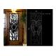 Erosion Resistance / Fireproof Wrought Iron Glass Square Steel Doors