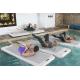 Drop Stitch Material Floating Water Yoga Mat White Top With Non Slip EVA Pad