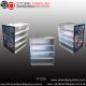 Four shelves corrugated display PDQ pallet display stand