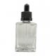 Square 30ml Glass Cosmetic Bottles  Dropper Childproof cap For Hair Care Oil
