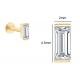 14K Gold Body Piercing Jewelry Earring OEM ODM With Rectangle Diamond