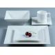 CIQ Approved Lightweight 4PCS Plain White Square Dishware Sets