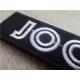 Black Twill White Line Custom Embroidered Patches With Stylish Backing Hot Melt Adhesive
