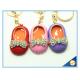 3D Cute Little Shoe Shape Rhinestone Zince Alloy Meta Keychain Rhinestone Bag Purse Key Ring Chain